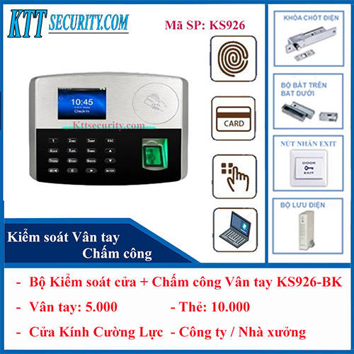 Bộ Kiểm soát cửa Vân tay KS926-BK