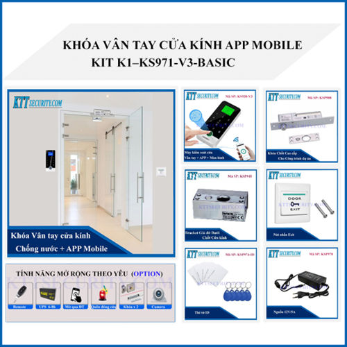 Cửa vân tay app điện thoại KIT-K1-KS971-V3-Basic