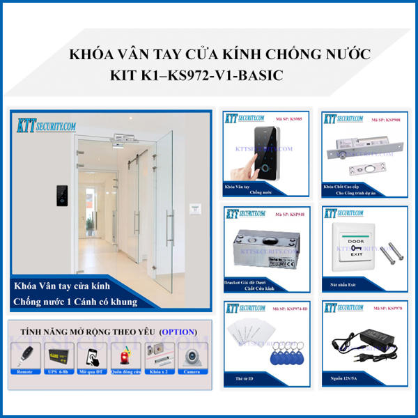 Cửa vân tay chống nước KIT-K1-KS971-V2-Basic