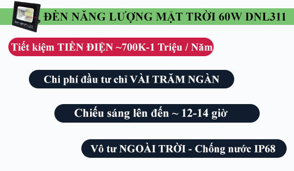 đèn led năng lượng mặt trời 60w