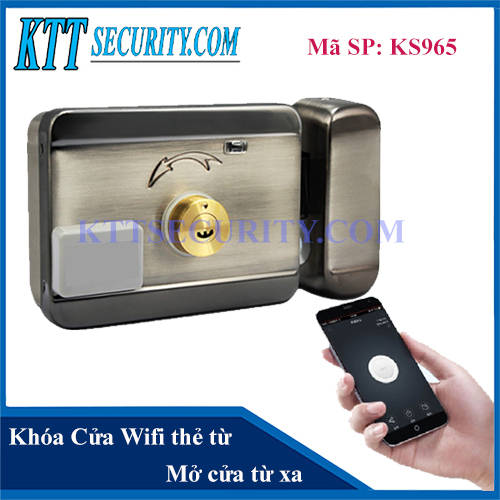 Khóa từ cửa gỗ mở cửa bằng điện thoại