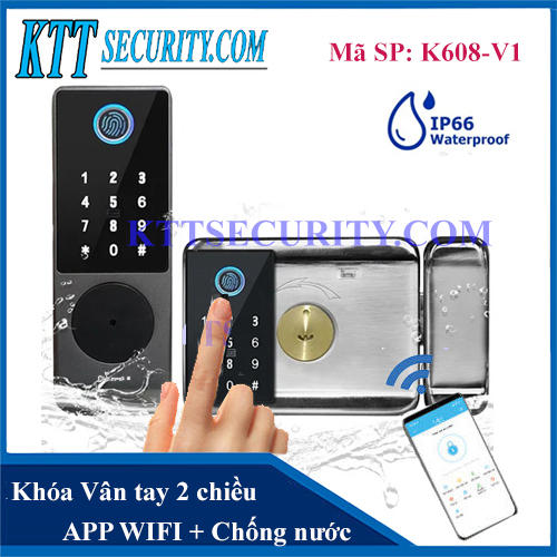 Khóa cổng vân tay 2 chiều K608-V1