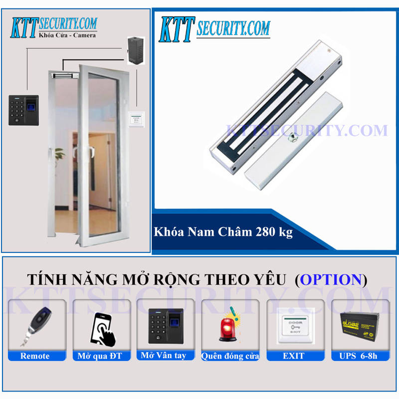 khóa từ cho cửa nhôm kính