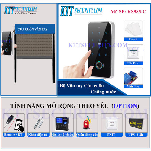 Khóa vân tay cửa cuốn ngoài trời APODAS