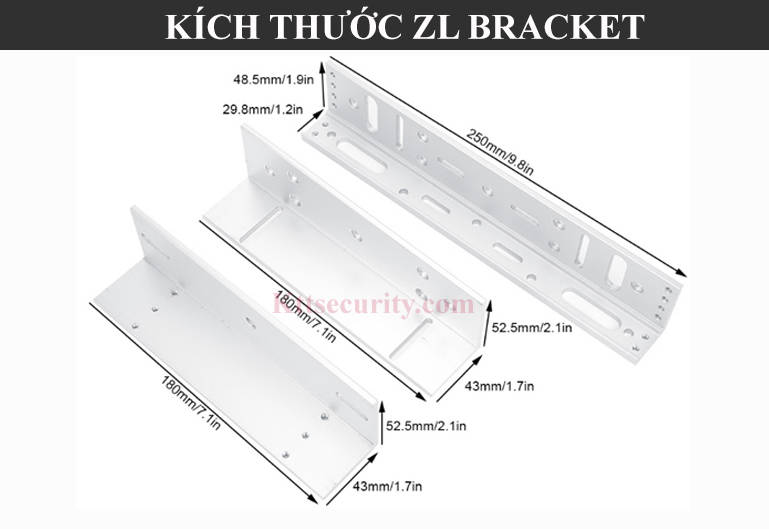 Kích thước bát ZL cho khóa từ