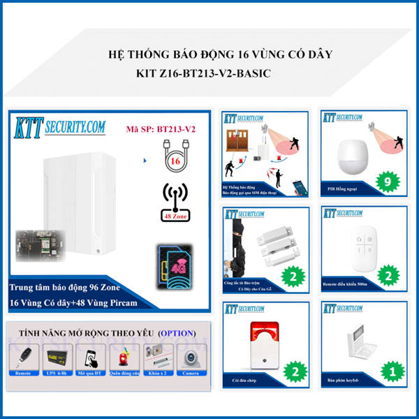 Hệ thống báo động chống đột nhập KIT Z16-BT213-V2-Basic