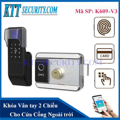 Khóa cổng vân tay ngoài trời 2 chiều K609-V3