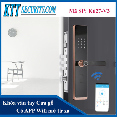 Khóa cửa gỗ vân tay K627-V3