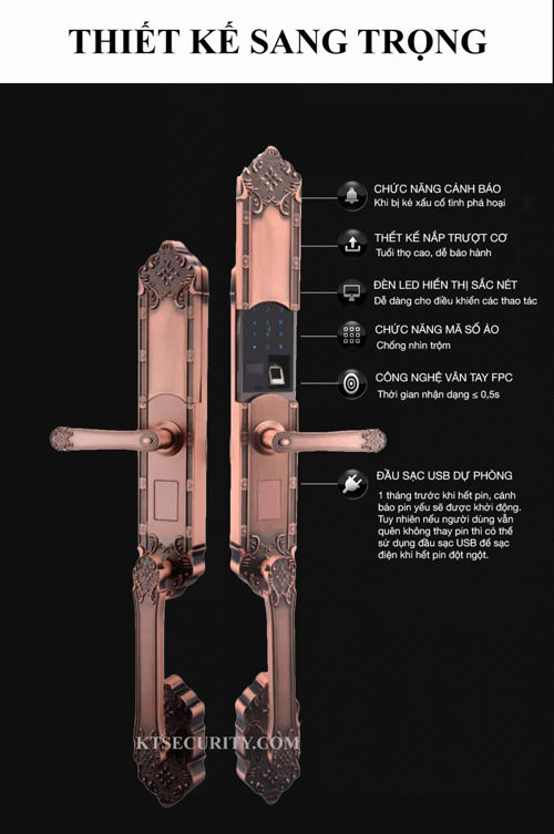 thiết kế khóa vân tay cổ điển