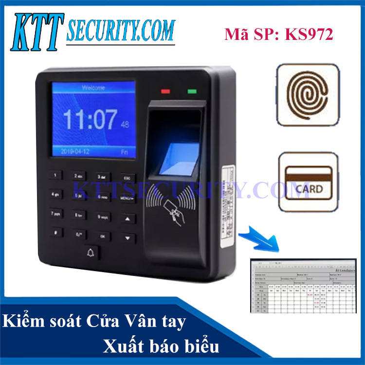 Access Control | Kiểm soát ra vào Vân tay KS972