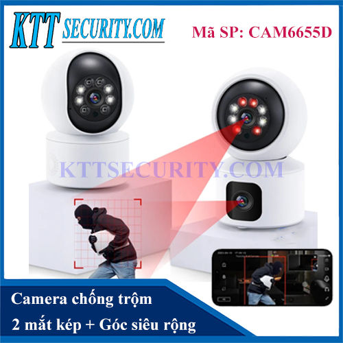 Camera Chống trộm 2 mắt kép | CAM6655D