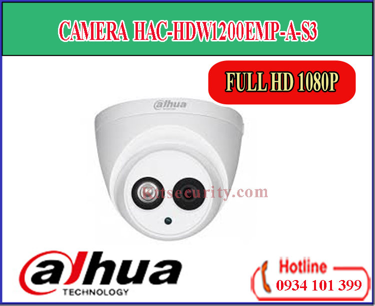 Camera Dahua HAC-HDW1200EMP-A-S3 Full HD 1080P