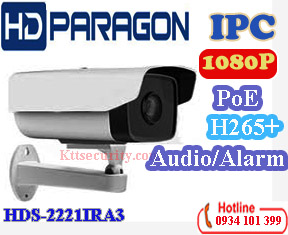 Camera IP hdparagon HDS-2221IRA3 (2MP, H.265+, Âm  thanh or Báo động)