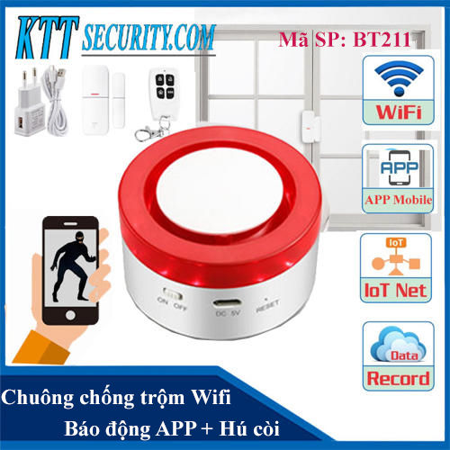 Chuông chống trộm gắn cửa WIFI | BT211