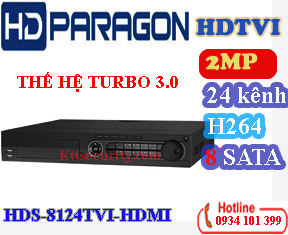 Đầu ghi 24 kênh hdparagon HDS-8124TVI-HDMI,8 SATA