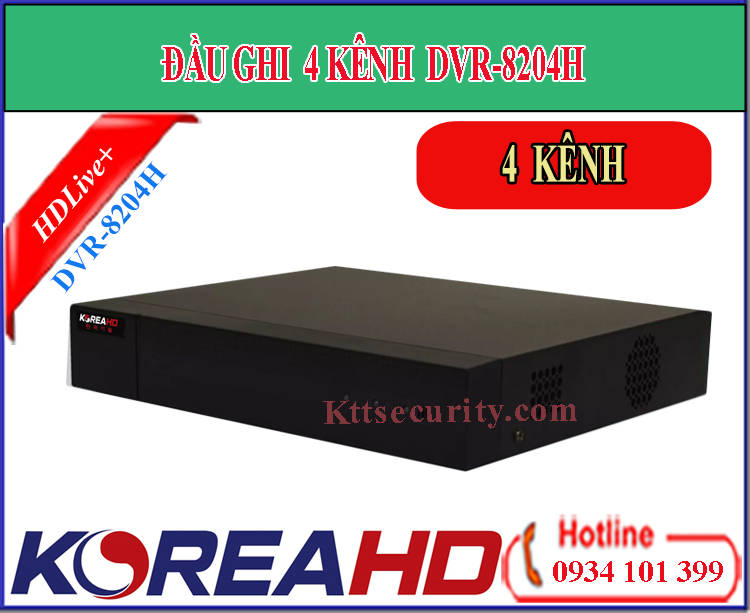 Đầu ghi hình 4 kênh Koreahd DVR-8204H | KR-DVR-8204P (HDTVI)