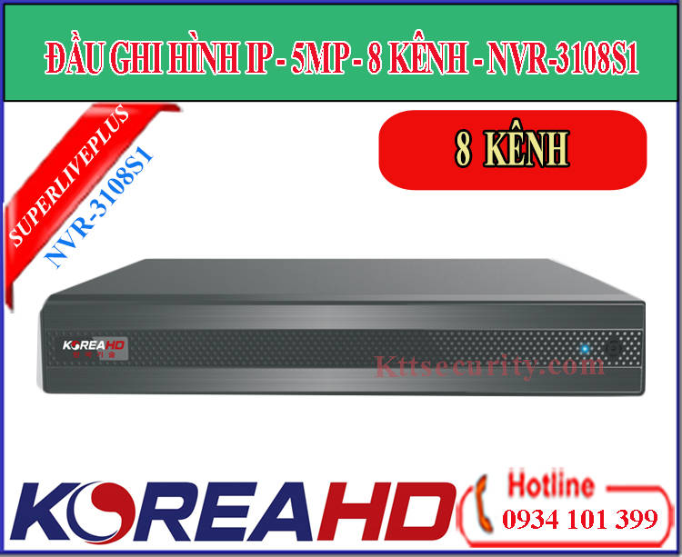 Đầu ghi hình ip Koreahd 8 kênh NVR-3108S1