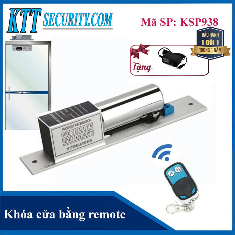 Khóa cửa bằng Remote | Khóa chốt thả | KSP938