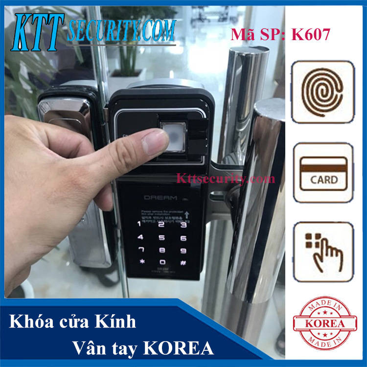 Khóa cửa Kính Vân Tay KOREA | K607