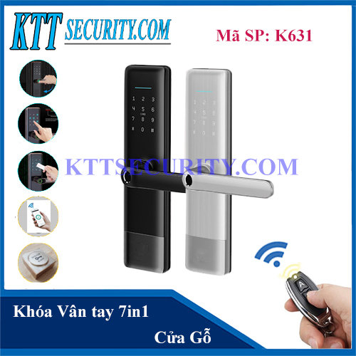 Khóa Cửa Vân tay 7 in 1 Cửa Gỗ đa Chức năng | K631