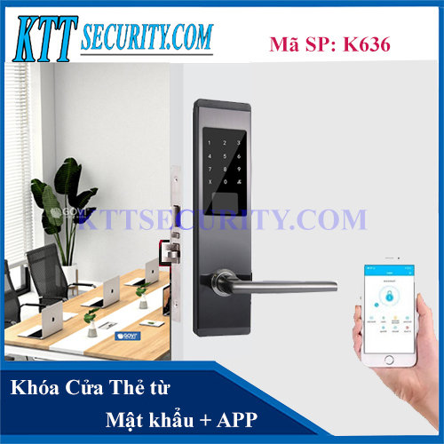 Khóa thẻ từ Cửa Gỗ, APP | K636