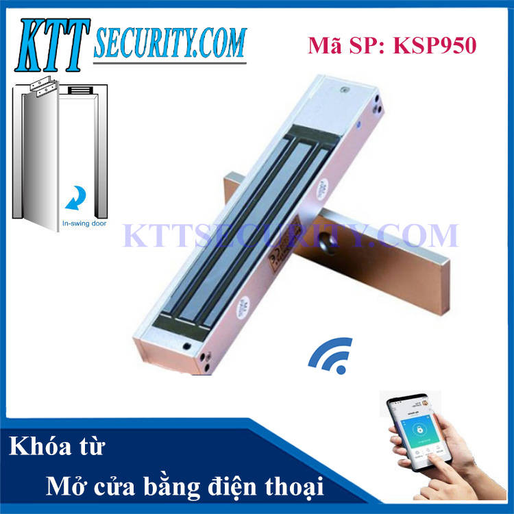 Khóa từ cửa gỗ mở cửa bằng điện thoại | KSP950