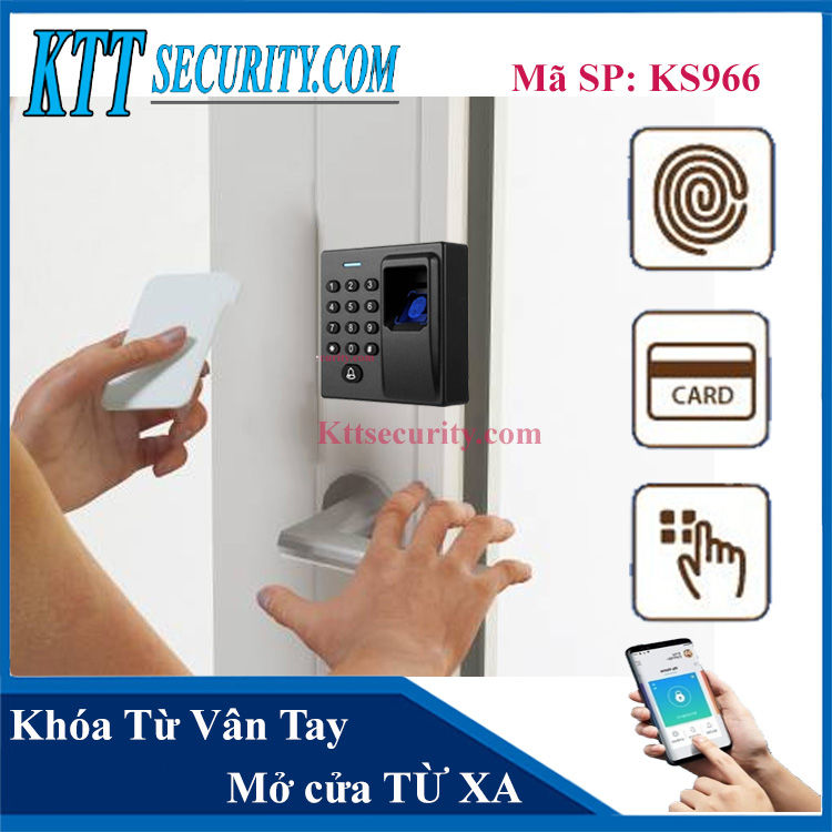Khóa từ Vân tay Mở cửa từ xa | KS966