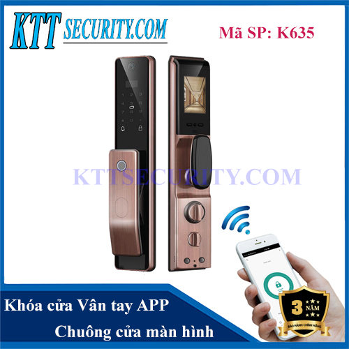 Khóa vân tay cửa gỗ Có Camera Cao Cấp | K635