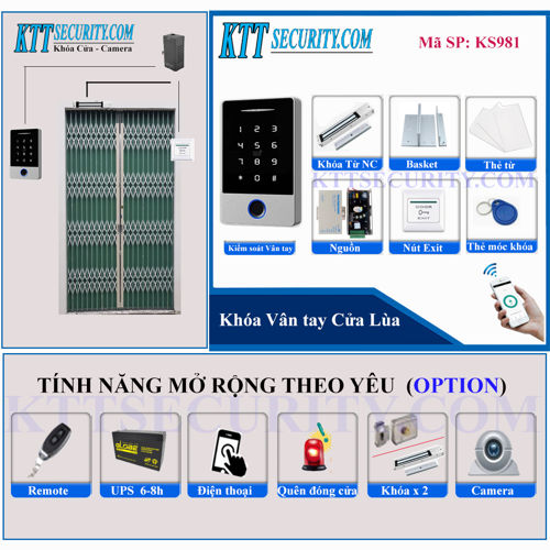 Khóa vân tay cửa lùa | KS981