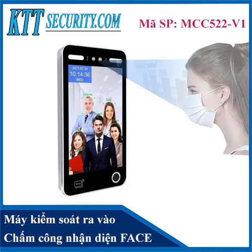 Máy Chấm công Khuôn Mặt Kiểm Soát Cửa WIFI | MCC522
