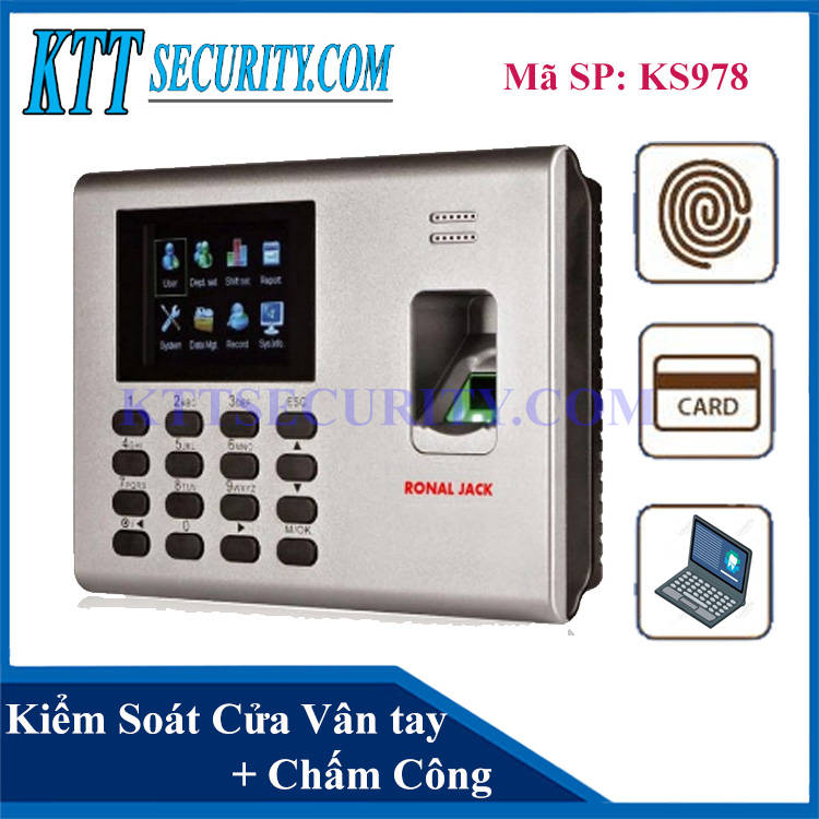 Máy Kiểm Soát Cửa Chấm Công Vân Tay | KS978