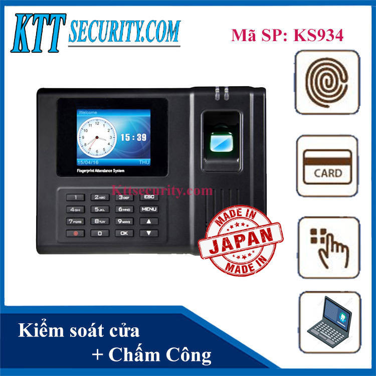Máy kiểm soát ra vào bằng vân tay Japan | KS934