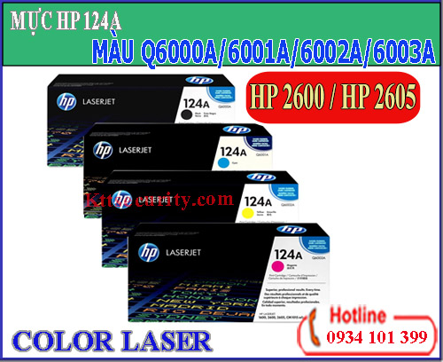 Mực laser màu 124A[Q6000A-Q6001A-Q6002A-Q6003A]dùng cho máy HP 2600