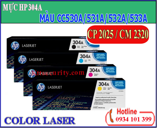 Mực laser màu 304A[CC530A-CC531A-CC532A-CC533A]dùng cho máy CP 2025/CM 2320