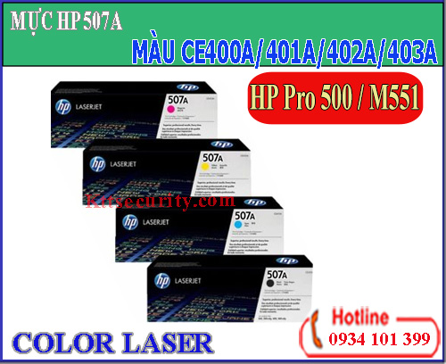 Mực laser màu 507A[CE400A-CE401A-CE402A-CE403A]dùng cho máy HP Pro 500-M551