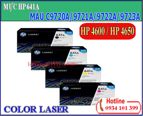 Mực laser màu 641A[C9720A-C9721A-C9722A-C9723A]dùng cho máy HP Pro 4650