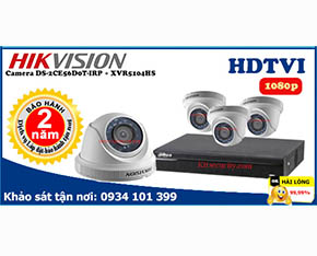 Trọn bộ Camera Hikvision DS-2CE56D0T-IRP+Dahua-XVR5104HS